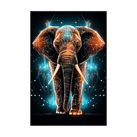 Lukisan Dinding Seni Kristal Porselen Modern Abstrak Bergambar Gajah untuk Dekorasi Latar Belakang Ruang Tamu