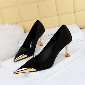 Zapatos de Tacón Alto Elegantes y Sensuales para Mujer, Diseño Xi Shi, Punta Metálica, Tacón de Copa de Vino, Estilo Club Nocturno - Product Image 2