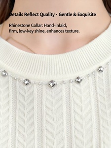 Nuova Collezione Invernale 2026: Maglione Vintage da Donna con Collo Tondo, Maniche Lunghe, Lavorazione a <span class=keywords><strong>Maglia</strong></span> Computerizzata, Bottoni Eleganti e Vestibilità Slim - Product Image 4
