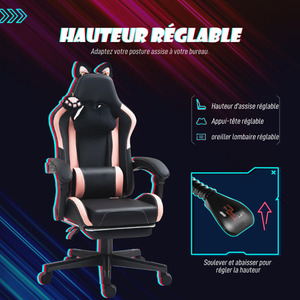Silla Gamer Ergonómica <span class=keywords><strong>de</strong></span> Diseño Moderno <span class=keywords><strong>para</strong></span> PC, Reclinable, Giratoria 360°, <span class=keywords><strong>de</strong></span> Alta Gama, Resistente, <span class=keywords><strong>para</strong></span> <span class=keywords><strong>Adultos</strong></span>, <span class=keywords><strong>para</strong></span> Chicas - Product Image 3