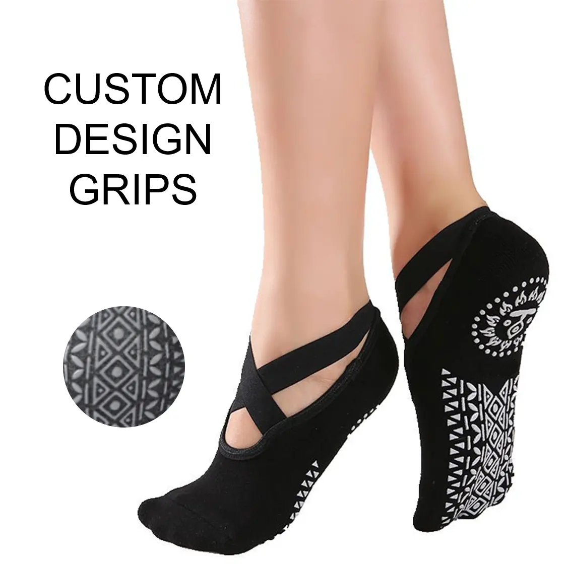 Özel logo spor ayak bileği çorap bayan tasarım yoga çorap kaymaz yoga çorap kadınlar için