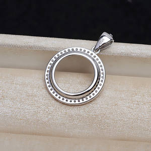 Mabei - Soporte Redondo Plateado en Plata 925 para Colgante, 14.5mm, para Perlas, Componente de Joyería DIY para Fabricación de Collares - Product Image 3