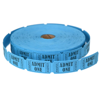 Rouleaux de billets perforés bleus « Admit One » 1x2 pouces, bons de tombola numérotés en séquence 2000 pièces/rouleau pour carnaval, bar et école