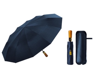 <span class=keywords><strong>Parapluie</strong></span> coupe-vent robuste pour hommes, <span class=keywords><strong>parapluie</strong></span> automatique compact, manche en bois véritable <span class=keywords><strong>avec</strong></span> emballage cadeau, logo personnalisé - Product Image 3
