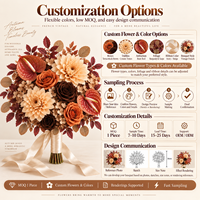 Bouquet de mariée artificiel en terre cuite, fleurs de mariage en plastique, boule de fleurs moderne faite à la main, centres de table pour la mariée, automne