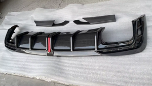 KB phong cách sợi carbon phía sau Bumper <span class=keywords><strong>Rear</strong></span> Lip Spoiler khuếch tán cho Audi A4 S4 Sline b9.5 2020-2022 với đèn LED phanh - Product Image 5