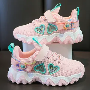 Korean Sports Shoes for Girl Student Kids Mesh Sneakers Children Sock Footwear 2022 Tenis Running Shoes Girls Casual Shoes Boy