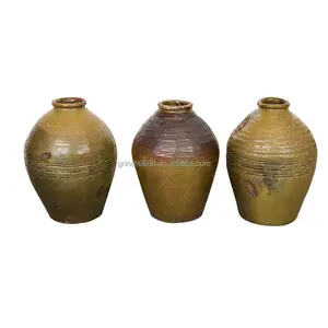 Mijiu-tarros de cerámica para vino, tarro de cerámica de 1000l, de gran tamaño, a principios del XX, de estilo chino, de cerámica antigua