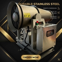 Canon à brouillard industriel en acier inoxydable 304 de 60 m, pistolet pulvérisateur agricole, pistolet à eau, machine anti-poussière