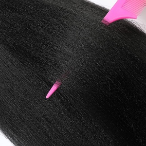 Extensions de cheveux synthétiques tressés violets pré-étirés, doux, effet Yaki, pour tresses Jumbo DIY, queue de cheval, rose, gris, orange, rouge, bleu - Product Image 2