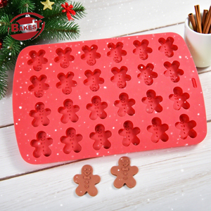 クリスマスシリコンベーキングパンモールドバージンジャーブレッドマンスノーフレーク雪だるまチョコレートクッキー再利用可能非毒性ビッグケーキベーキング - Product Image 2