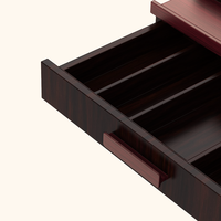 Boîte de rangement à plusieurs niveaux pour parfums en bois foncé, organisateur de parfums multi-niveaux avec tiroir coulissant pour présentoir de bureau
