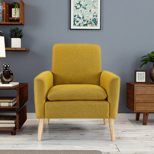 Silla de ocio de tela de tapicería sólida con patas de madera de goma duraderas Silla de acento portátil <span class=keywords><strong>para</strong></span> el hogar sala de estar - Product Image 6