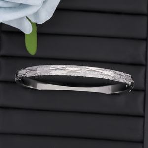 JXX Fashion Jewelry Trendy Geometric <b>Charm</b> <b>Bracelet</b> Unisex <b>Silver</b> Plated Brass Open Bangle - Product Image 3