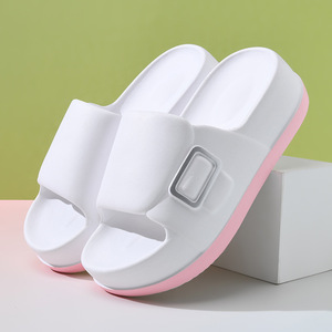 Sandales d'été pour femmes Guru en EVA, semelle épaisse, antidérapantes, respirantes, tongs de plage, blanc, rose, beige, vert clair, bout rond - Product Image 1
