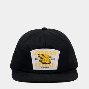 Gorra de Béisbol de 5 Paneles con Logotipo Personalizado OEM, Gorra de Algodón Tejido Sin Estructura con Parche, Gorra de Visera Plana Negra - Product Image 2