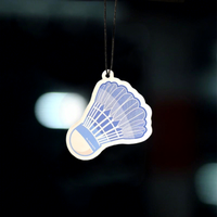 Feuilles parfumées en papier en forme de badminton pour voiture, diffuseurs de parfum personnalisables pour rétroviseur, pendentifs parfumés rechargeables