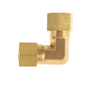 Brass Hose Compression Pipe Fitting Union Elbow for Tubo O.D 1/8" 3/16" 1/4" 5/16" 3/8" with Male NPTF