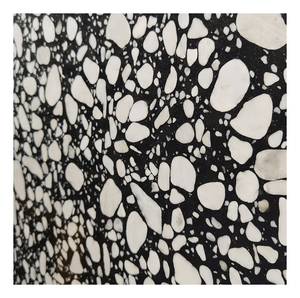 Table basse moderne nordique de luxe en <span class=keywords><strong>terrazzo</strong></span> <span class=keywords><strong>blanc</strong></span> <span class=keywords><strong>et</strong></span> <span class=keywords><strong>noir</strong></span>, forme ovale, table en <span class=keywords><strong>terrazzo</strong></span>, table à manger ovale en marbre - Product Image 4