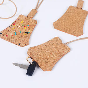 Nouveau couvercle de clé en liège de luxe léger avec <span class=keywords><strong>fermeture</strong></span> à glissière entreprise imprimé LOGO couvercle de clé de cou en grain de liège de protection - Product Image 2