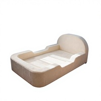 Nouveau Canapé-lit carré moderne rembourré pour tout-petit, modèle 2026, le plus vendu, avec matelas personnalisé et barrières de sécurité, entièrement en mousse écologique pour chambre à coucher