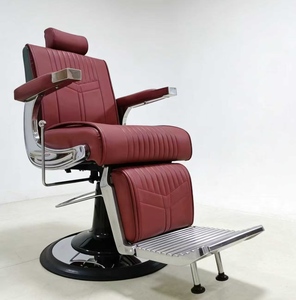 Sillón de Peluquería Vintage con Respaldo Alto, Exclusivo para Salón de Belleza, Plegable y Ajustable para Afeitado y Peluquería - Product Image 2