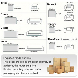 Modern Diagonal Grid <b>Sofa</b> Cushion <b>Cover</b> 145-185Cm Non-Slip <b>For</b> Modular <b>Sofa</b> Spring 2026 - Product Image 4