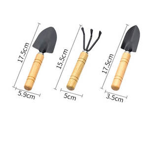 3 pccs सेट पोटेड पौधे छोटे शोवेल गार्डन लोहे के छौने मिट्टी रोपण के फूलों सब्जियों के बगीचे उपकरण - Product Image 4