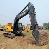 Excavatrice sur chenilles hydraulique d'occasion VOLVO EC250DL de 24 tonnes, robuste, avec accessoires gratuits pour la construction