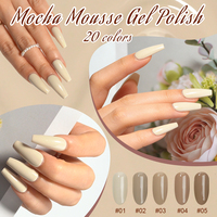ICE NOVA Vernis Gel UV Marron Café Sans Résidu 10ml Marque Privée avec Vernis Gel Mousse Mocha pour Salons OEM Vernis Gel 2-en-1