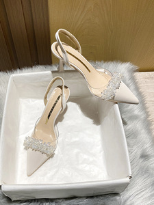 High Baotou Sandals Female Summer Style Transparent Temperament - Foot Slip-pointed Thin Heels After the Empty Single Shoes - Product Image 2