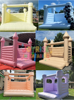 Château gonflable de glissière de double ruelle commerciale avec le puits blanc de boule de piscine pour l'usage d'affaires nouvelle maison gonflable commerciale de rebond