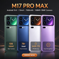 Smartphone M17 Pro Max 5G pour le marché mondial 2026, 16 Go + 1 To de stockage, écran HD 6,9 pouces 144 Hz, appareil photo 108 MP, batterie 7500 mAh, mobile Android