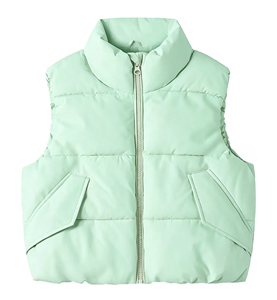 Gilet matelassé léger à col montant zippé pour enfants, veste <span class=keywords><strong>sans</strong></span> manches imperméable avec poches pour garçons et filles - Product Image 5