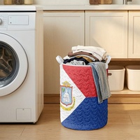 Sac de rangement matelassé à cordon personnalisé avec imprimé drapeau national de Saint-Martin, en polyester, pour articles ménagers, plusieurs tailles