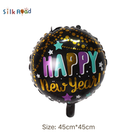 Ballon en aluminium rond Joyeux Nouvel An, Feliz Ano Nuevo en espagnol, pour les fournitures de fête du réveillon du Nouvel An, certifié ISO 9001