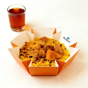 Scatola di Carta Esagonale Pieghevole Personalizzata <span class=keywords><strong>per</strong></span> Grill Arabo con Coperchio, Contenitore Alimentare Antigrasso <span class=keywords><strong>per</strong></span> Pollo Kabsa da Asporto - Product Image 3