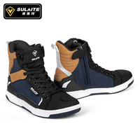 Chaussures de moto respirantes d'été, bottes de moto hautes anti-chute, bottes décontractées quatre saisons