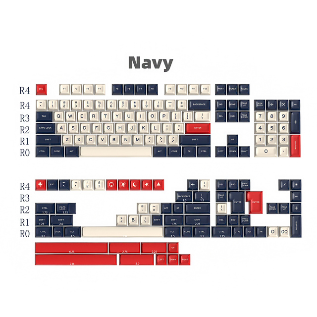 Custom Navy Dye Sublimation PBT Keycaps for SA Profile Dual Shot Keyboard Keycap Manufacturer for Mechanical Gaming ABS/PBT