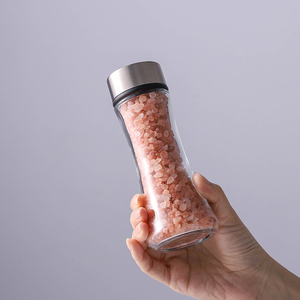 मसाला डिस्पेंसर पर्यावरण के अनुकूल हैंडल मसाला नमक पाउडर शेकर 180 मिली कांच की बोतल 304 स्टेनलेस स्टील ढक्कन काली मिर्च नमक हिलाएं। - Product Image 2