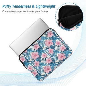 Hawaii Flowers Printing Water Resistant <b>Laptop</b> Cover Fashion Custom Logo Soft Polyester <b>Laptop</b> <b>Sleeve</b> - Product Image 5