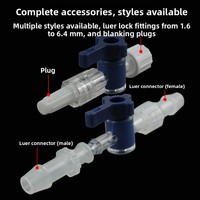 Vanne industrielle en plastique à double ou triple voie Luer Lock, interrupteur microfluidique, vanne de régulation pour le contrôle des fluides en laboratoire