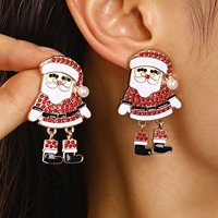 Boucles d'oreilles tendance en forme de flocon de neige avec zircon, bijoux d'hiver pour filles, cadeaux de Noël pas chers, vente en gros