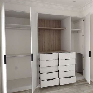 Armoire en bois laqué blanc de haute qualité, intégrée, armoire de rangement, dressing - Product Image 4