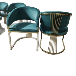 Chaise de salle à manger moderne en acier inoxydable, dossier rembourré en velours, design ergonomique, écologique, pour la maison, le bureau, l'école, l'hôtel - Product Image 4