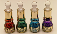 Bouteille compte-gouttes en verre coloré de luxe en forme de gourde, réutilisable, 12 ml et 6 ml, avec bouchon à vis doré et joint d'étanchéité, pour huiles essentielles - Vente en gros