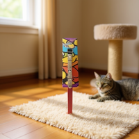 Collier pour chat en polyester à motif de dessin animé réglable en forme triangulaire avec clochettes