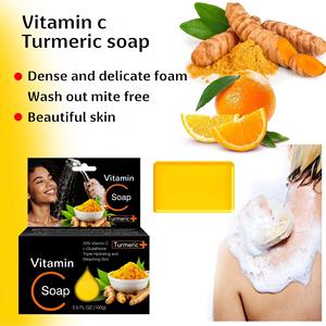 Savon de bain au curcuma sur mesure en gros, savon solide carré nettoyant pour hommes et femmes - Product Image 4