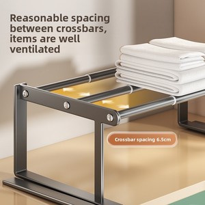 מתלה נעליים טלסקופי צף לחדר שינה, ניתן להסרה, עשוי מתכת נירוסטה בציפוי כרום, לתלייה על הקיר. - Product Image 3