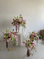 Chemin de table en soie et mousse artificielle rose bordeaux pour la Saint-Valentin et Thanksgiving